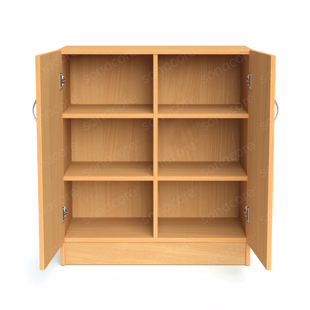 Cabinet Low Height - 3x2 Shelf with Shutter - Bav Beech - Image 2