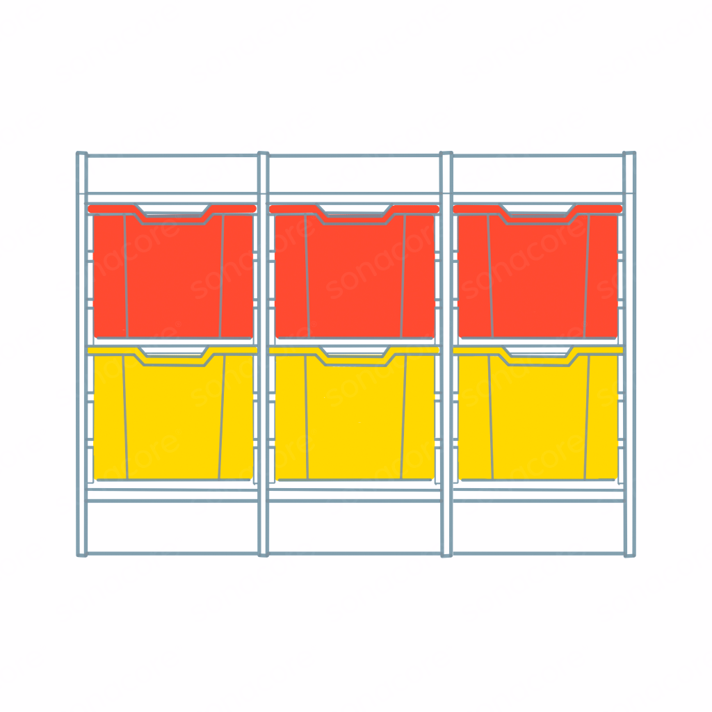 Tray Unit - 6x3 - Colour Burst - with 18 F1 Gratnells Trays - Image 2