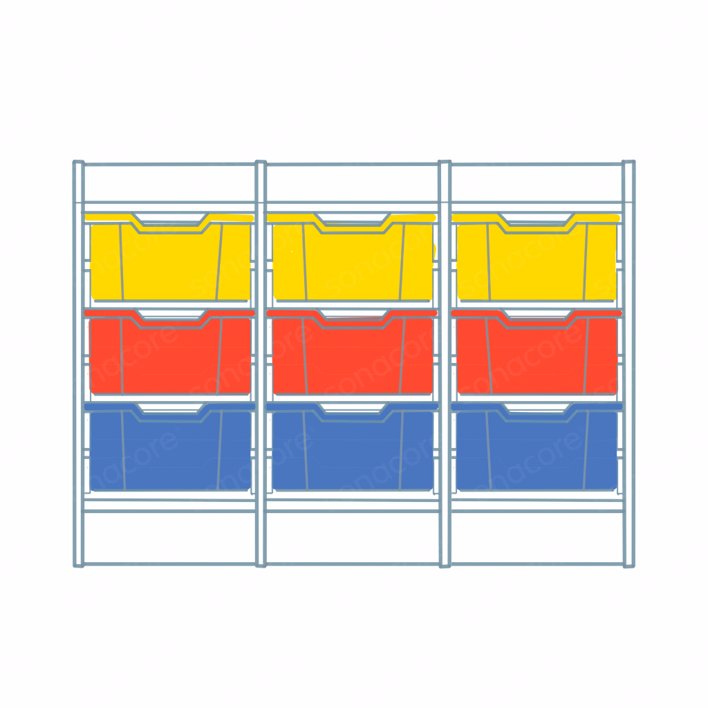 Tray Unit - 6x3 - Colour Burst - with 18 F1 Gratnells Trays - Image 4