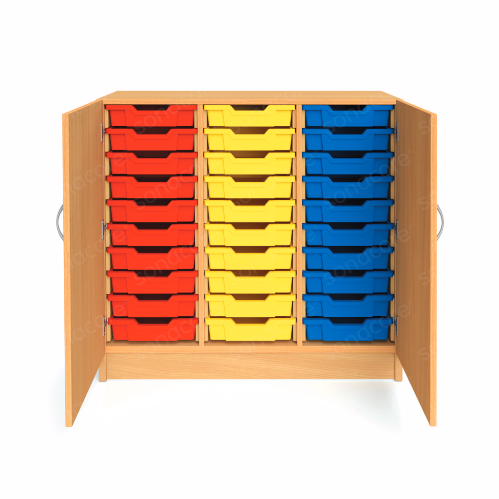 Tray Unit - 10x3 - with Shutter - with 30 Gratnells F1 Trays