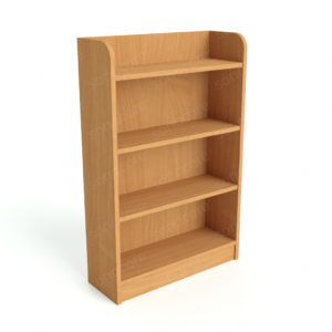 Library Bookshelf - Single Sided - 4 Level - Bav Beech Finish