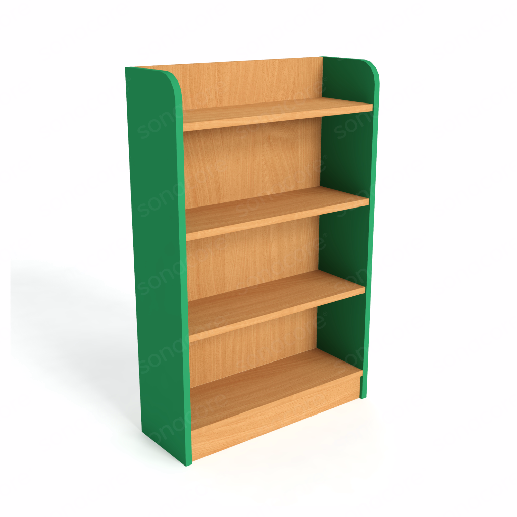 Library Bookshelf - Single Sided - 4 Level - Green