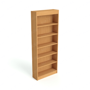 Library Bookshelf - Single Sided - 6 Level - Bav Beech Finish