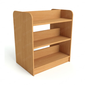 Library Bookshelf - Double Sided - 3 Level - Bav Beech Finish