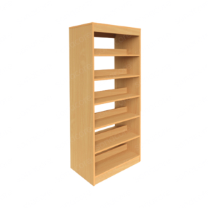 Library Bookshelf - Double Sided - 6 Level - Bav Beech Finish